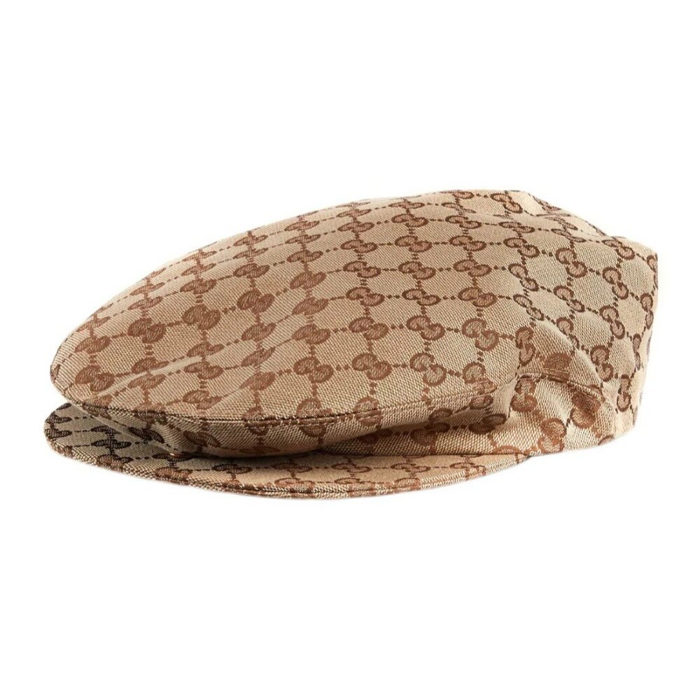 Gucci Beige Brown Monogram Flat Cap - Picture 3 of 11